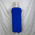 Amanda Uprichard ‎ Silk Sleeveless Side Stripes Blue Shift Dress Size XS Photo 4