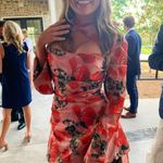 House Of CB  Toira Long Sleeve Satin Corset Minidress in Rose Print Size Small Photo 4