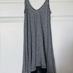 NWT Women’s long navy/white striped long camisole with lace trim. Photo 0