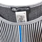 ZARA Halter Ribbed Body-Con Nipple Tassel Decor Midi Dress in White/Blue Photo 86