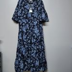 Tuckernuck Womens Twilight Garden Jenna Blue Floral Maxi Dress Sz L NWT Photo 4