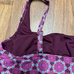 Lands' End Womens Purple Medallion Babydoll Tankini Swim Top Underwire Size 8 Photo 3