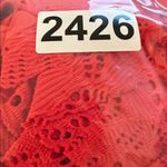 Catherines  Swim Dress One Piece Swimsuit Molded Cups Tiered Lace Floral Red NEW Photo 7