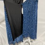 Susan Graver New Animal Print Mesh Midi Wrap Dress Blue Black Size Medium Photo 13