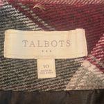 Talbots  Dark Academia Wool Tartan Plaid Lined Plum Purple Black Grey Skirt 10 Photo 3