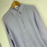 Brooks Brothers  Womens Irish Linen Button Down Shirt Top Sz Large Purple Photo 3