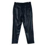 ZARA Faux Leather Pants Womens 10 Black Straight Leg High Rise Crop Minimalist Photo 2