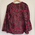 Coldwater Creek  Woman’s Burgundy Cardigan  Paisley Long sleeve Vintage size PL Photo 2