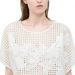 ZARA  Floral Eyelet White Top S Photo 5