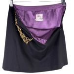 Milly  of New York Black Mini Skirt 6 Gold Chain Y2K Photo 8