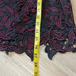 Kobi Lace Dress Black Maroon Tie Belt Lined Size S Cocktail Evening Formal Photo 8