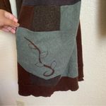 Anthropologie Patchwork cashmere wrap dress sweater brown floral embroidered size medium/large Photo 3