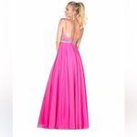 Vienna Prom Dress Pink with Silver Rhinestones Size 2 Photo 10