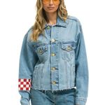 Aviator Nation  Denim Live Free Cropped Jean Jacket Size Small Photo 0