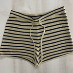 MONROW knit striped high rise soft stretchy shorts lounge travel revolve XL Tan Photo 0
