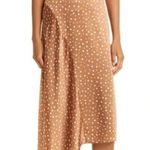 Vince NWT Polka Dot Draped Charmeuse Skirt (Plus Size) 1X, HONEY Photo 4