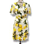 Lulus NWT Size M A La Tart White Yellow Lemon Print Wrap Mini Dress Photo 1