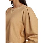 Veronica Beard  Analeigh Sweatshirt Womens Large Tan Puff Sleeves Pima Cotton Photo 5