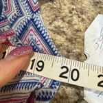 Pink Rose Large Blue Pink White Geometric Top Photo 3