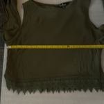 Lulus  Crochet Cold Shoulder Side Tie Top M Olive Green Boho Fairycore Festival Photo 4