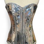 Top Drawer by Daisy Corsets Silver PVC Overbust Corset Rave Festival Large Photo 0