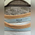 Madewell Whisper Cotton Crewneck Tee Tshirt Colewell Stripe aqua white large Photo 4