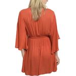 LUNIK  Women's Large V Neck Emboridered Flutter Slit Sleeve Dress Photo 1