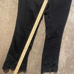 White House | Black Market  Jeans Womens 8 The Boot Crop Black Embroidered Rose Photo 8