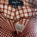 NWT PS/LA Pants Womens S Brown Plaid High Rise Straight Leg Retro 70s Preppy Photo 3