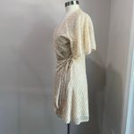 ZARA  Light Beige Sequin Mini Wrap Dress Size L Photo 1