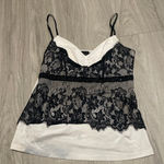 The Limited  Black and White Lace Top Photo 0