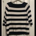 Adrianna Papell  Black and White Striped Half Sleeve Sweater, Size Medium Photo 1