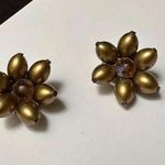 Vintage Brown Bead Cluster Beaded Clip On Earrings Photo 0