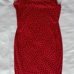 SheIn Red Slip Dress with Spaghetti Straps and White Hearts Size Small Photo 2