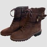 Vince Camuto Fawdry Womens Chocolate Brown Combat & Lace-up Boots Side Zip 6.5M Photo 0