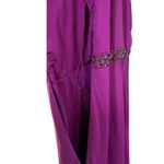 Adrianna Papell  Boutique One Shoulder Formal‎ Gown Sz 12 Purple Beaded Photo 5