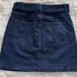 Good American  70’s Icon dark wash Denim Belted Mini Skirt, size 6/28 biker Photo 14
