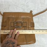 Tignanello Tan Leather Crossbody Bag with Silver Buckle Photo 7