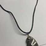 Women’s Grey Natural Stone Pendant / Black Cord Costume Necklace Gray Photo 5