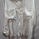 Magaschoni  White Linen Blend Button Down Long Sleeve Shirt Top Size L Photo 0