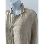 Flax  Jeanne Engelhart Tan Button Up Shirt Women's Sz Petite (b45) Photo 1