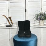 BEARPAW  Black Suede Boots Wool Lining Size 8 Photo 2