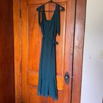 Show Me Your Mumu Claire Midi Dress - Emerald Green Chiffon - Small Photo 9