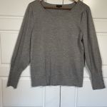 Talbots NWT  Women's Metallic Silver Long Sleeve Crew Neck Knit‎ Top Medium Photo 3