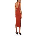 Alix NYC NWT Scoop Neck Stretch Jersey Ribbed Midi Dress in Rust Palma Photo 1