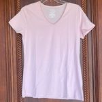 Pink Pastel Blush Vneck Short Sleeve Size M Photo 3