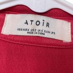 Atoir Satin Button Down Blouse Red Long Sleeve Women’s Size XS Photo 5