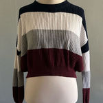 Ambiance Apparel Multicolor Crew Neck Knit Sweater | Size: M Red Size M Photo 0