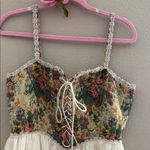 Cider  Floral Lace-Up Blouse with Cream Skirt Photo 5