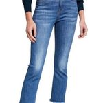 Veronica Beard Carly Kick Flare High Rise Blue Denim Raw Hem Jeans Sunrise 24 00 Photo 0